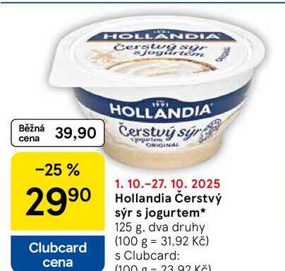 Hollandia Čerstvý sýr s jogurtem, 125 g