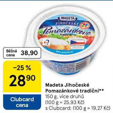 Madeta Jihočeské Pomazánkové tradiční, 150 g