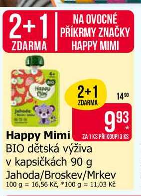 Happy Mimi BIO dětská výživa v kapsičkách 90 g 