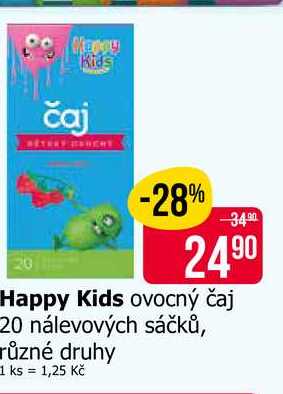Happy Kids ovocný čaj 20 nálevových sáčků, různé druhy