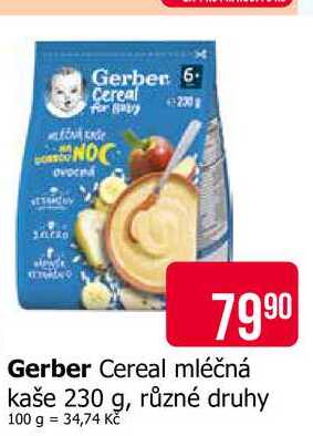 Gerber Cereal mléčná kaše 230 g, různé druhy