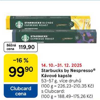 Starbucks by Nespresso Kávové kapsle, 53-57 g