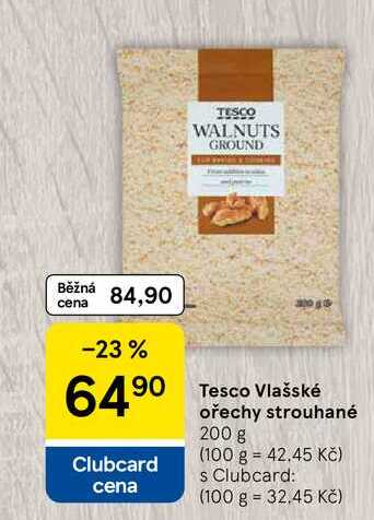 Tesco Vlašské ořechy strouhané, 200 g