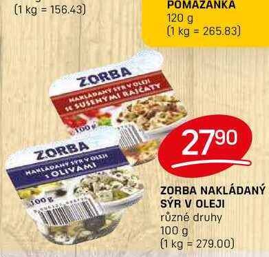 ZORBA NAKLÁDANÝ SÝR V OLEJI různé druhy 100g