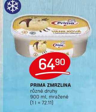 PRIMA ZMRZLINA různé druhy 900 ml, mražené 