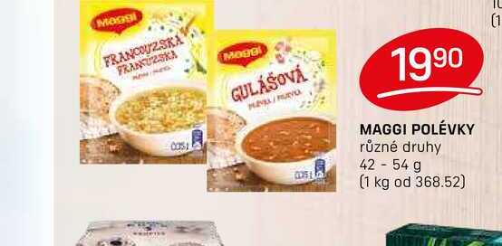 MAGGI POLÉVKY různé druhy 42-54 g