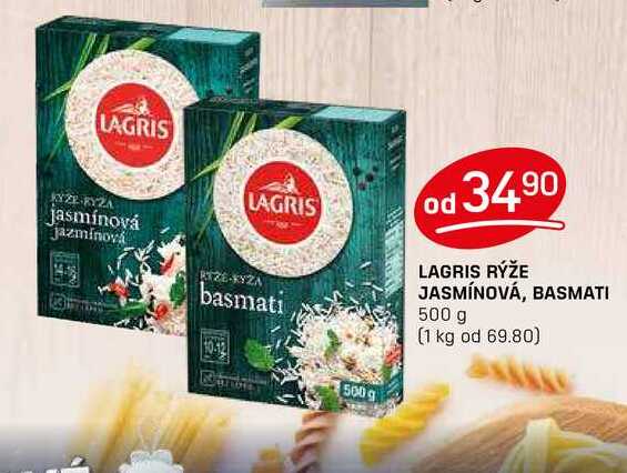 LAGRIS RÝŽE JASMÍNOVÁ, BASMATI 500 g 