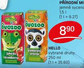 HELLO vybrané druhy 250 ml 