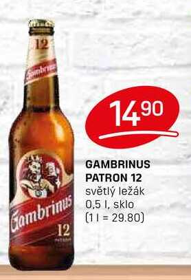 GAMBRINUS PATRON 12 světlý ležák 0,5l