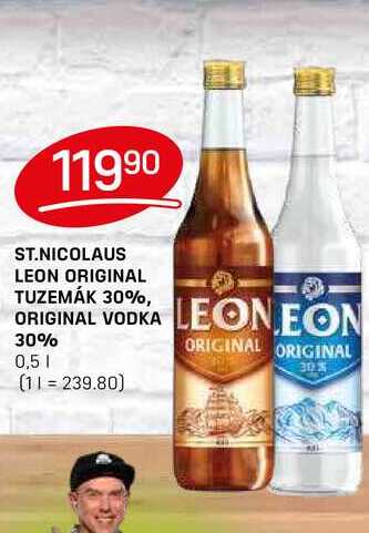 ST.NICOLAUS LEON ORIGINAL TUZEMÁK 30%, ORIGINAL VODKA LEONEON 30% 0,5l