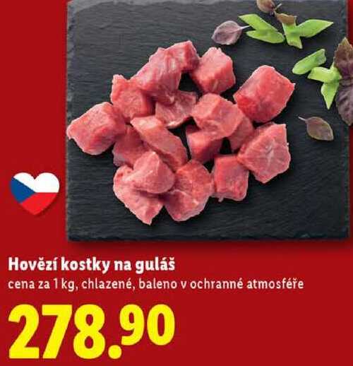 Hovězí kostky na guláš, cena za 1 kg