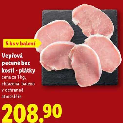 Vepřová pečeně bez kosti - plátky, cena za 1 kg