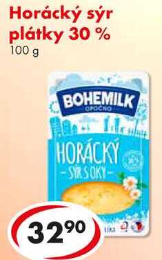 Horácký sýr plátky 30%, 100 g