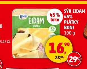 SÝR EIDAM 45% PLÁTKY BONI, 100 g