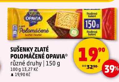 SUŠENKY ZLATÉ POLOMÁČENÉ OPAVIA, 150 g