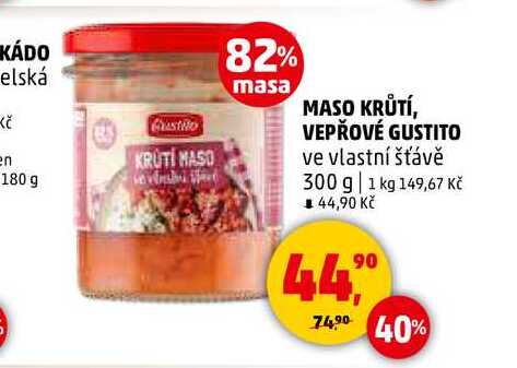 MASO KRŮTÍ, VEPŘOVÉ GUSTITO, 300 g 