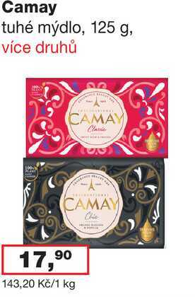 Camay tuhé mýdlo, 125 g, více druhů