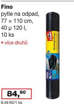 Fino pytle na odpad, 77 x 110 cm, 40 μ 120 l, 10 ks