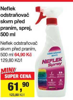 Neflek odstraňovač skvrn před praním, sprej, 500 ml