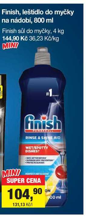 Finish Leštidlo do myčky nádobí, vybrané druhy 800ml