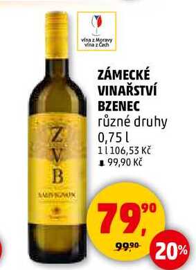 ZÁMECKÉ VINAŘSTVÍ BZENEC, 0,75 l
