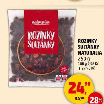 ROZINKY SULTÁNKY NATURALIA, 250 g 