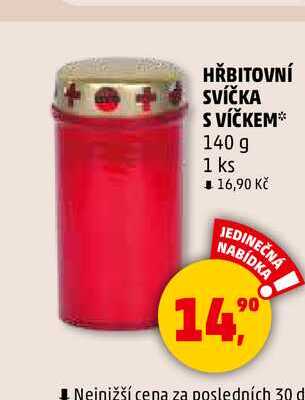 HŘBITOVNÍ SVÍČKA S VÍČKEM, 140 g