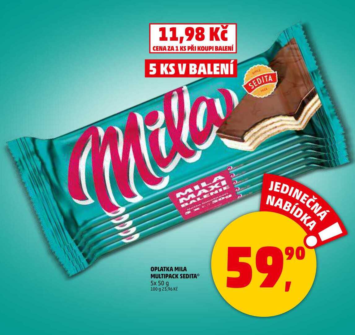 OPLATKA MILA MULTIPACK SEDITA, 5x 50 g