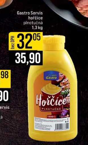 Gastro Servis hořčice plnotučná 1,3 kg