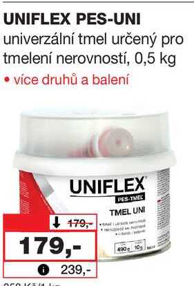 UNIFLEX PES-UNI univerzální tmel určený pro tmelení nerovností, 0,5 kg