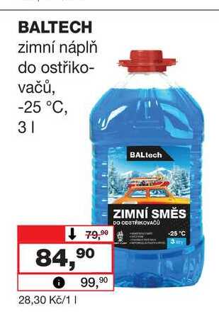 BALTECH zimní náplň do ostřikovačů, -25 °C, 3l