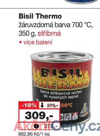 Bisil Thermo žáruvzdorná barva 700C, 350g, stříbrná