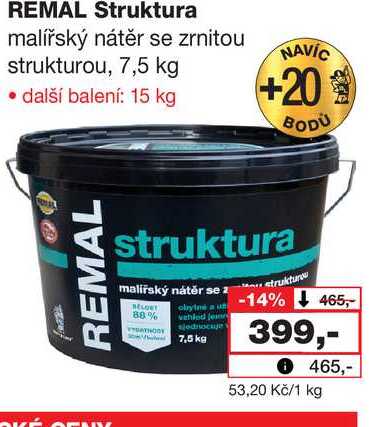 REMAL Struktura malířský nátěr se zrnitou strukturou, 7,5 kg
