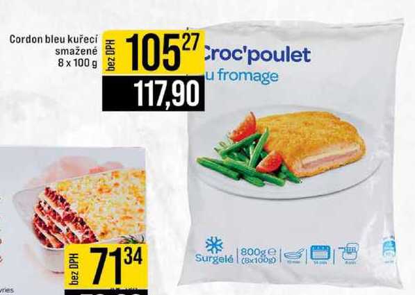 Cordon bleu kuřecí smažené 8 x 100 g
