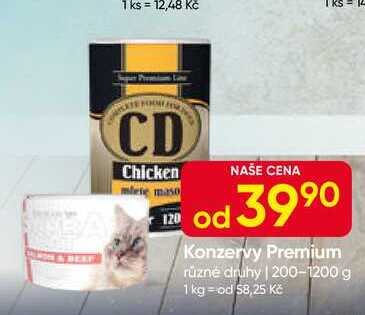 CD Konzervy Premium různé druhy, 200-1200 g