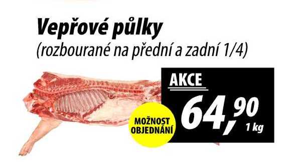 Vepřové půlky (rozbourané na přední a zadní 1/4), 1 kg