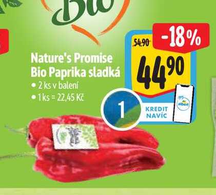 Nature's Promise Bio Paprika sladká  2 ks