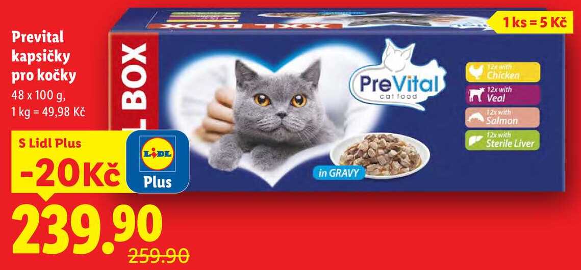 Prevital kapsičky pro kočky, 48x 100 g