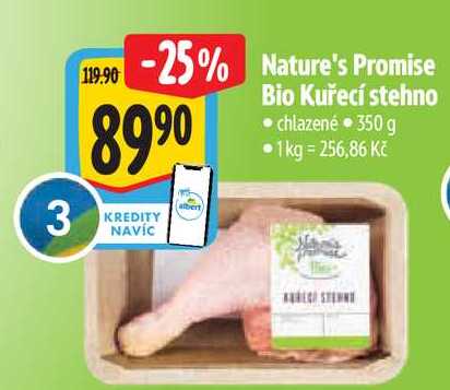Nature's Promise  Bio Kuřecí stehno  350 g
