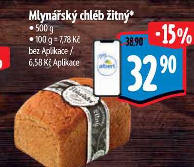 Mlynářský chléb žitný 500 g