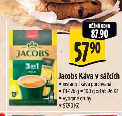 Jacobs Káva v sáčcích instantní káva porcovaná 111-126 g