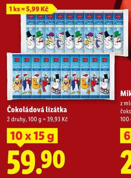 Čokoládová lízátka, 10x 15 g