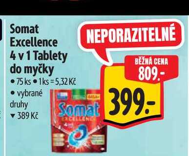 Somat Excellence 4 v 1 Tablety do myčky 75 ks