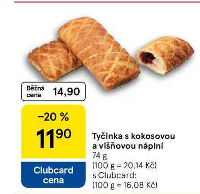 Tyčinka s kokosovou a višňovou náplní, 74 g