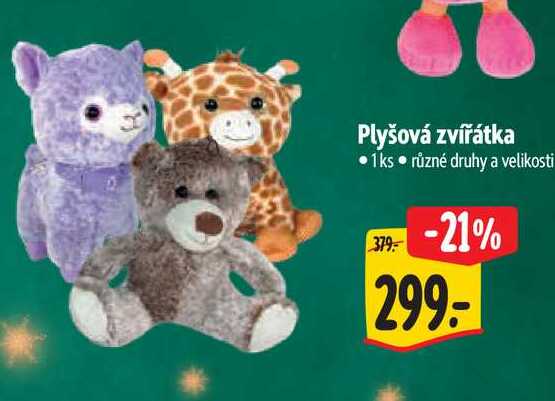 Plyšová zvířátka 1ks  