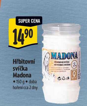 Hřbitovní svíčka Madona 150g