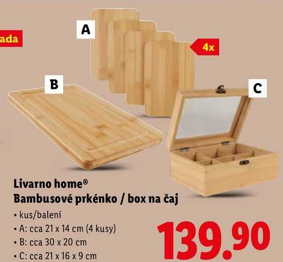 Livarno home Bambusové prkénko/box na čaj