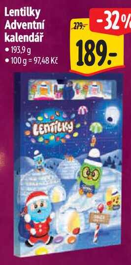 Lentilky Adventní kalendář, 193,9 g