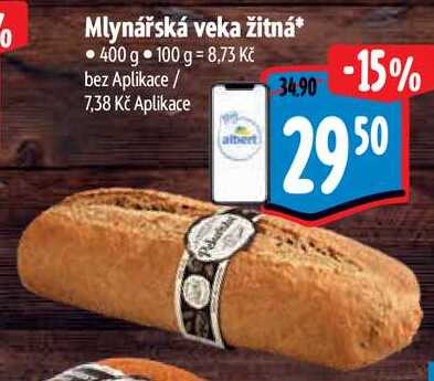 Mlynářská veka žitná, 400 g