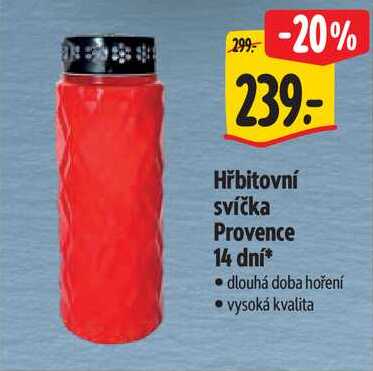 Hřbitovní svíčka Provence 14 dní
